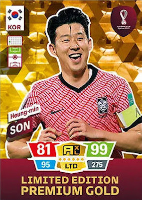 Heung min Son Prémium Gold Limited Edition Collect All