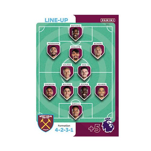 351.  Line-Up - West Ham United