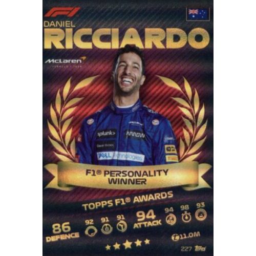 227. Daniel Ricciardo - Topps F1 Awards