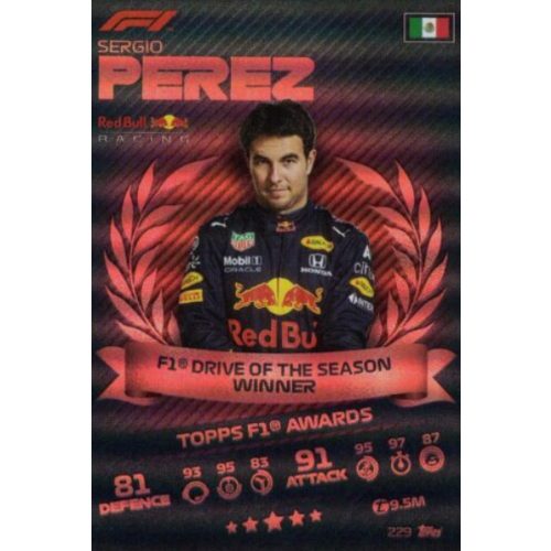 229. Sergio Perez - Topps F1 Awards