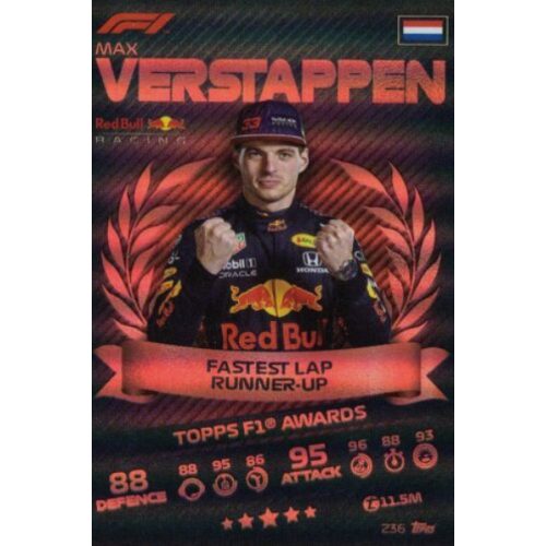 236. Max Verstappen - Topps F1 Awards