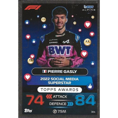 304. Pierre Gasly - Topps Awards